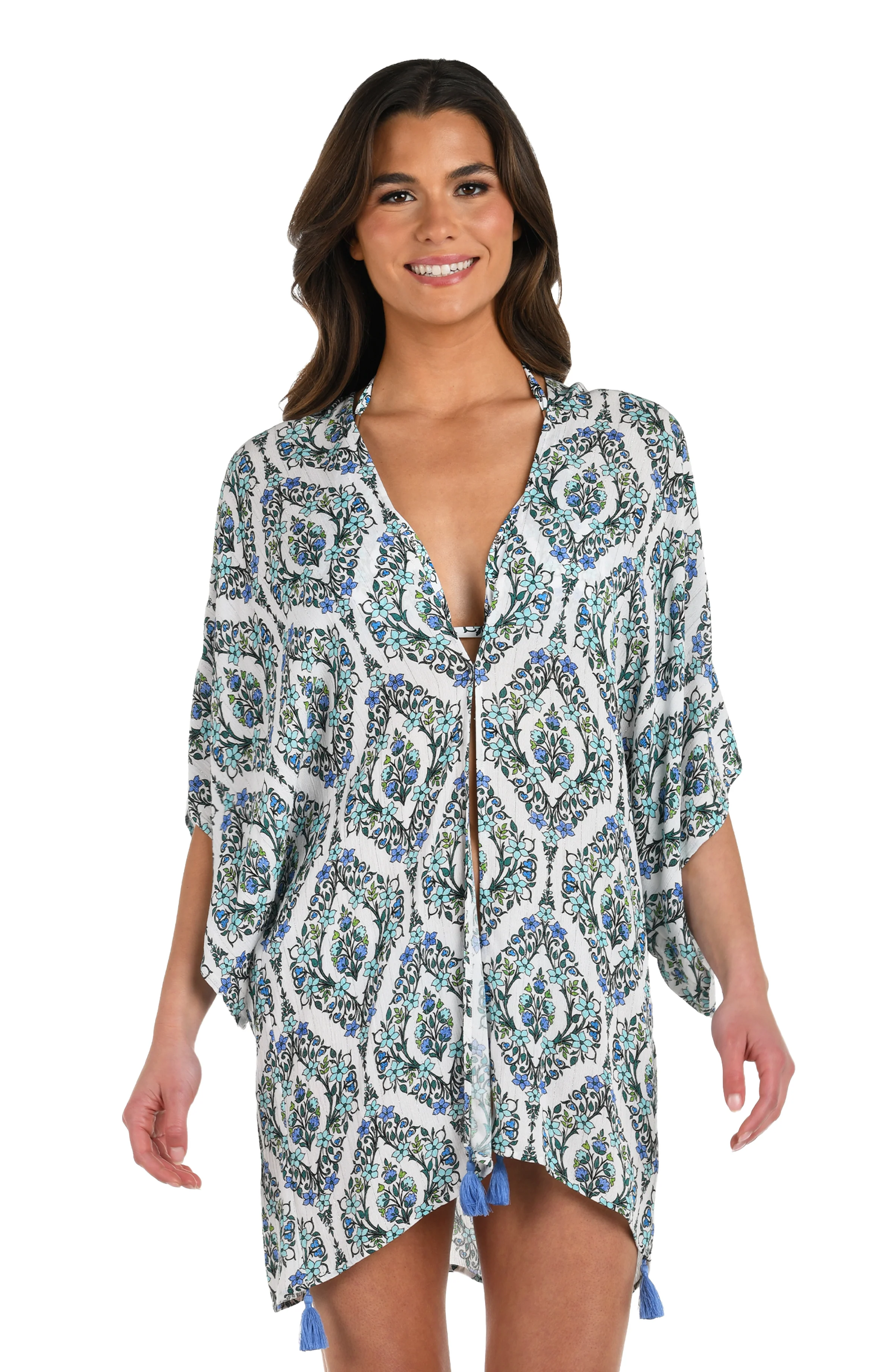 Deja-Blue Diamond Kimono Cover Up - Image 4