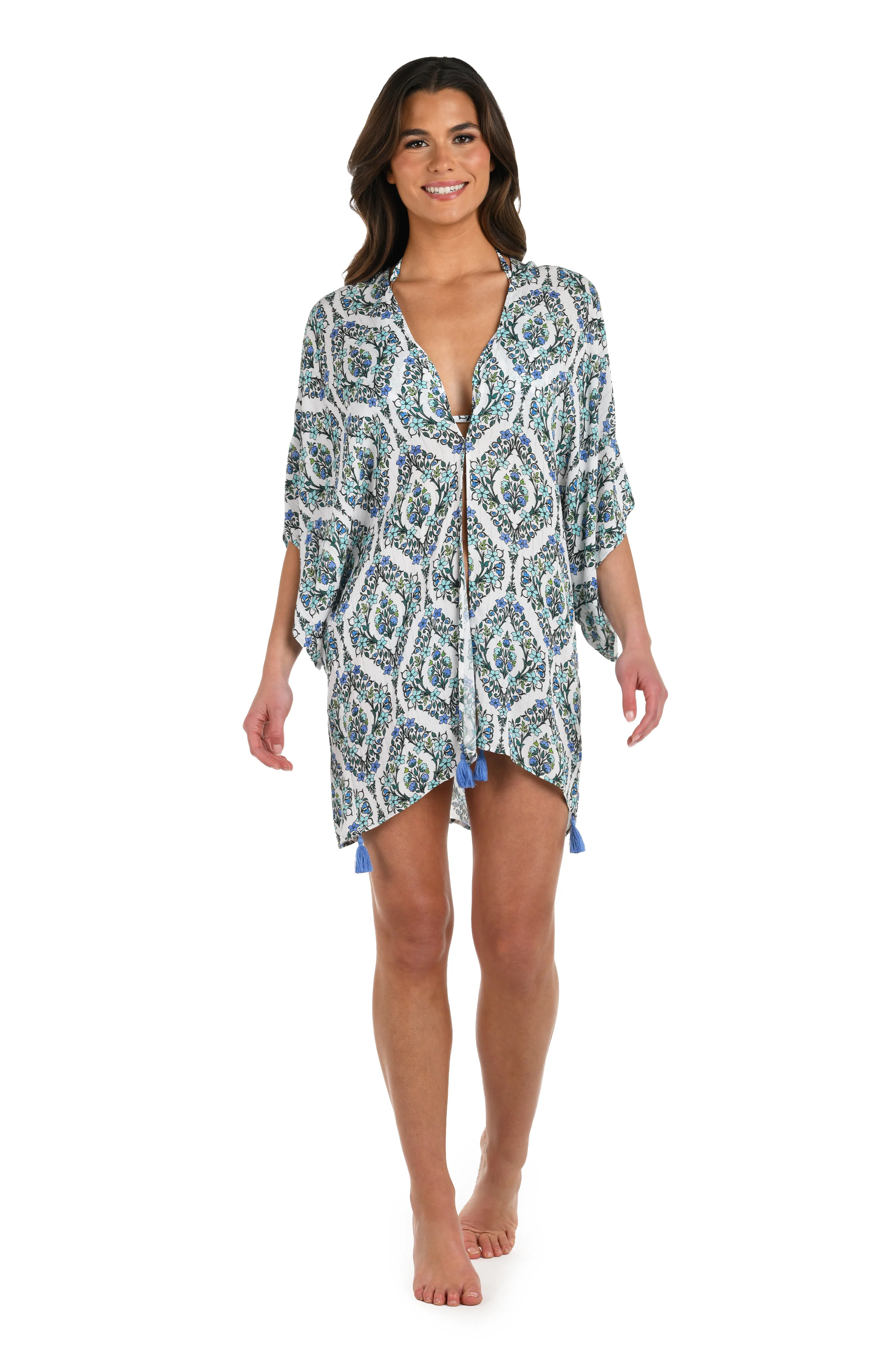 Deja-Blue Diamond Kimono Cover Up - Image 7