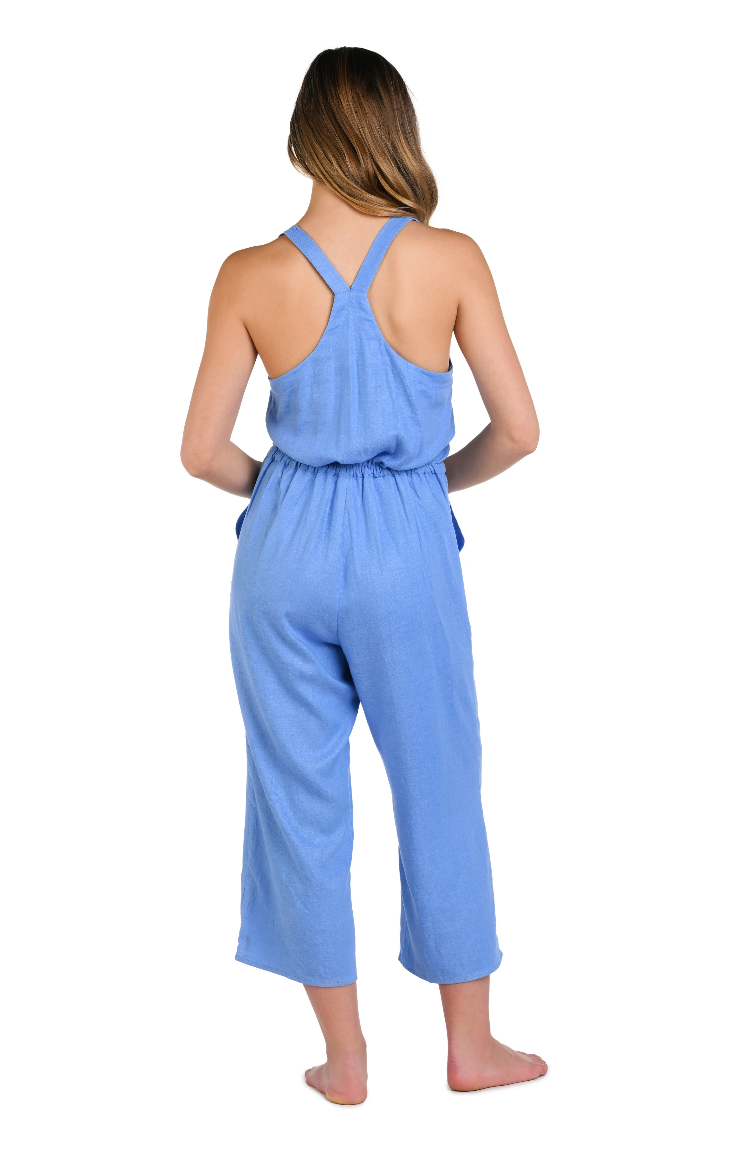 Delphine Coast Wide Leg Jumpsuit Cover Up - Chambray - FINAL SALE - Image 2