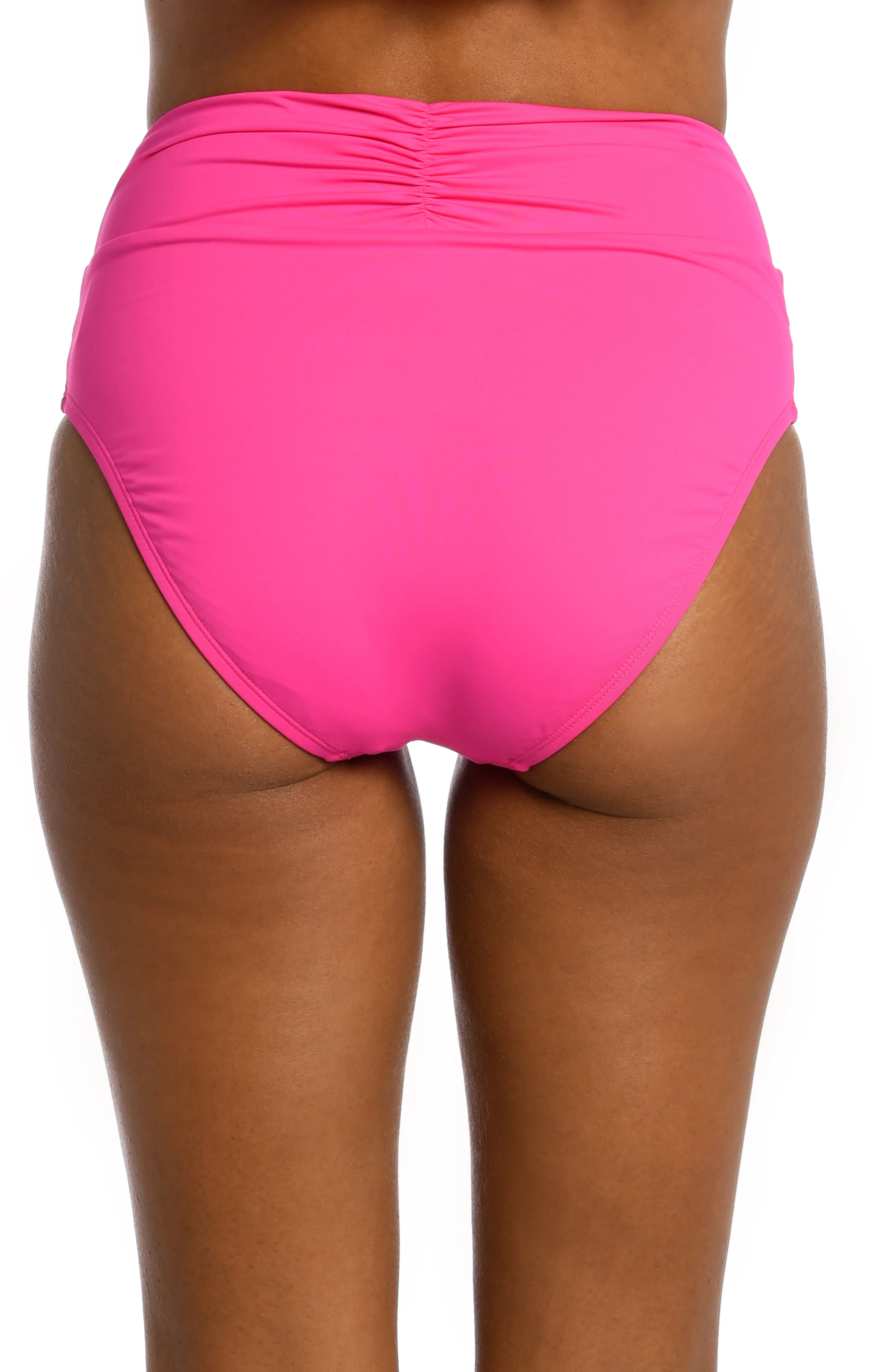 Island Goddess Cinch Back High Waist Bottom - Pop Pink (Final Sale) - Image 2