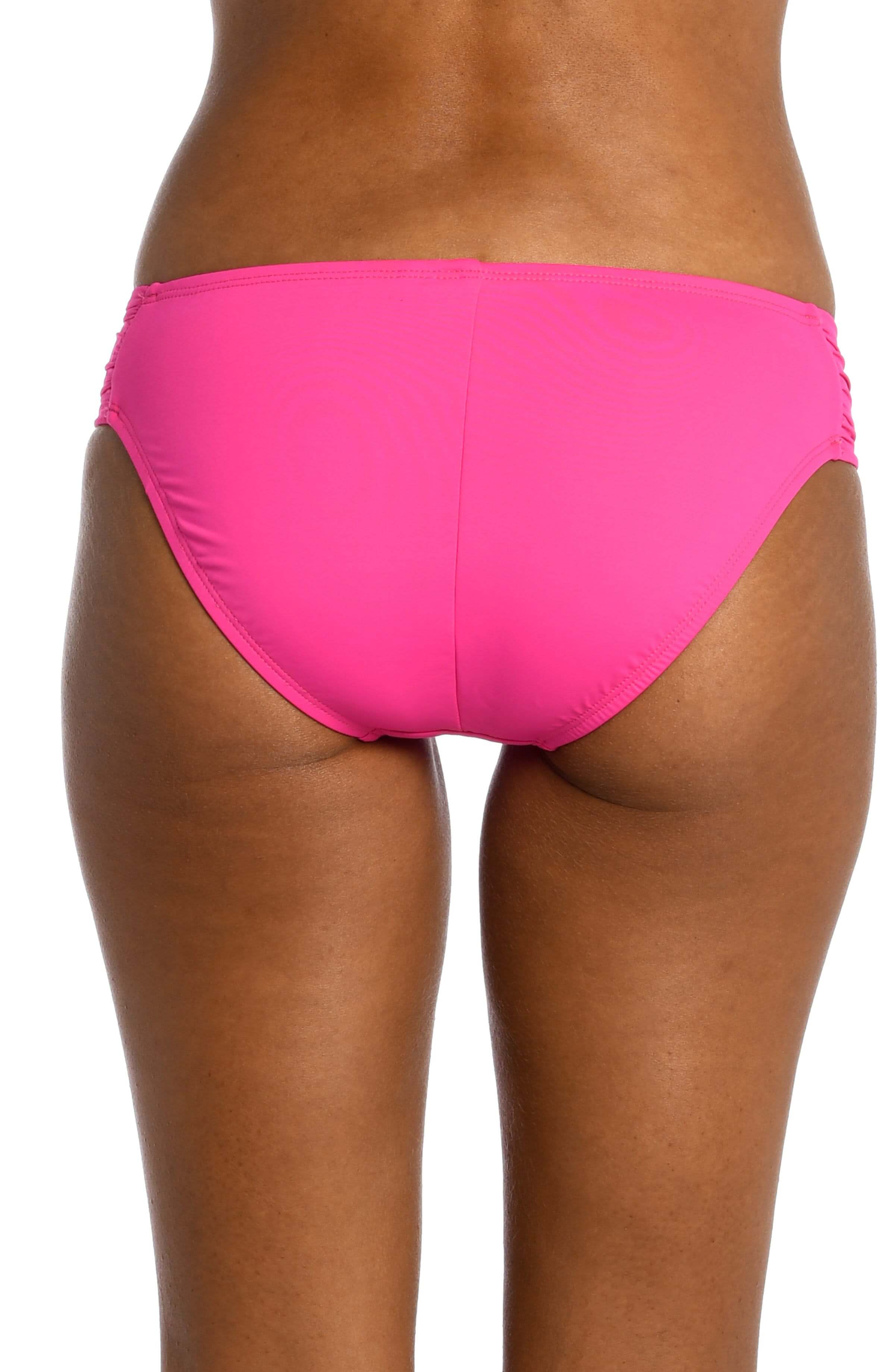 Island Goddess Side Shirred Hipster Bottom - Pop Pink - FINAL SALE - Image 2