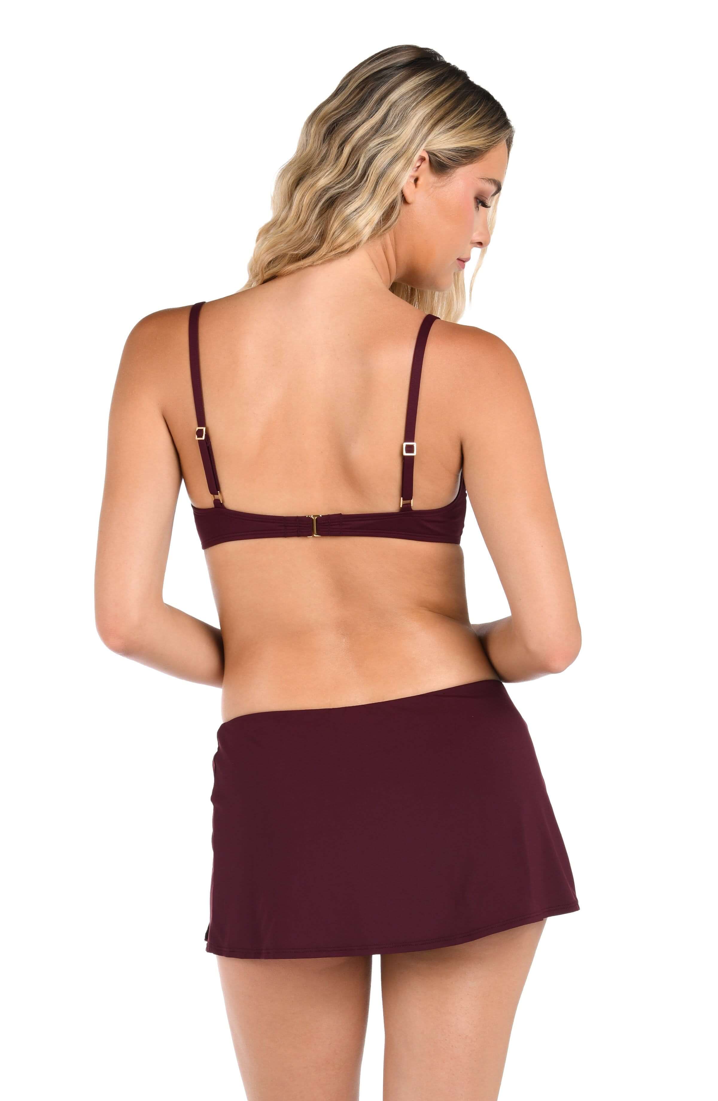 Island Goddess Adjustable Tunnel Skirted Bottom - Dark Cherry - Image 4