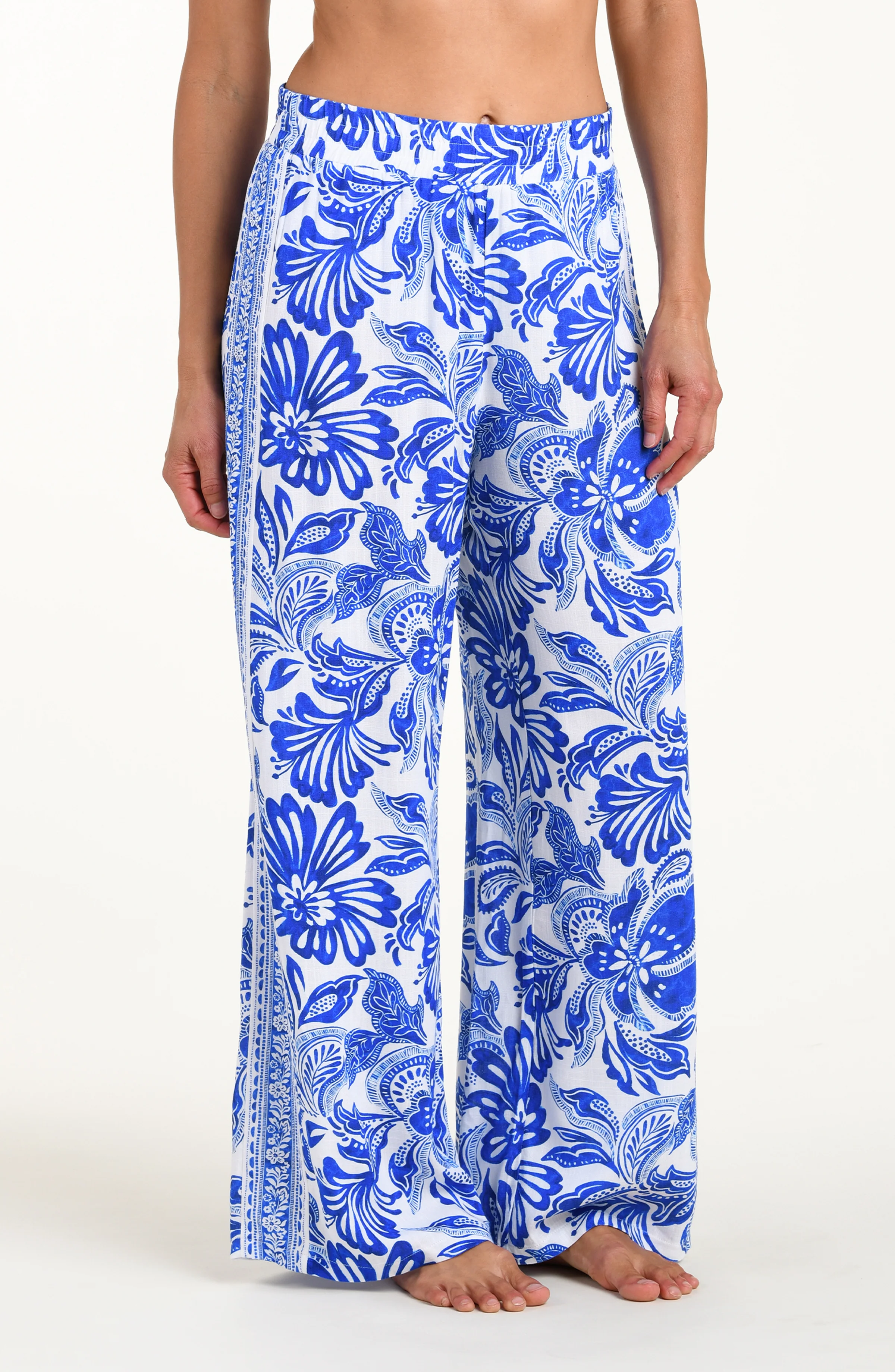 Botanical Brocade Beach Pants - Lapis - Image 2