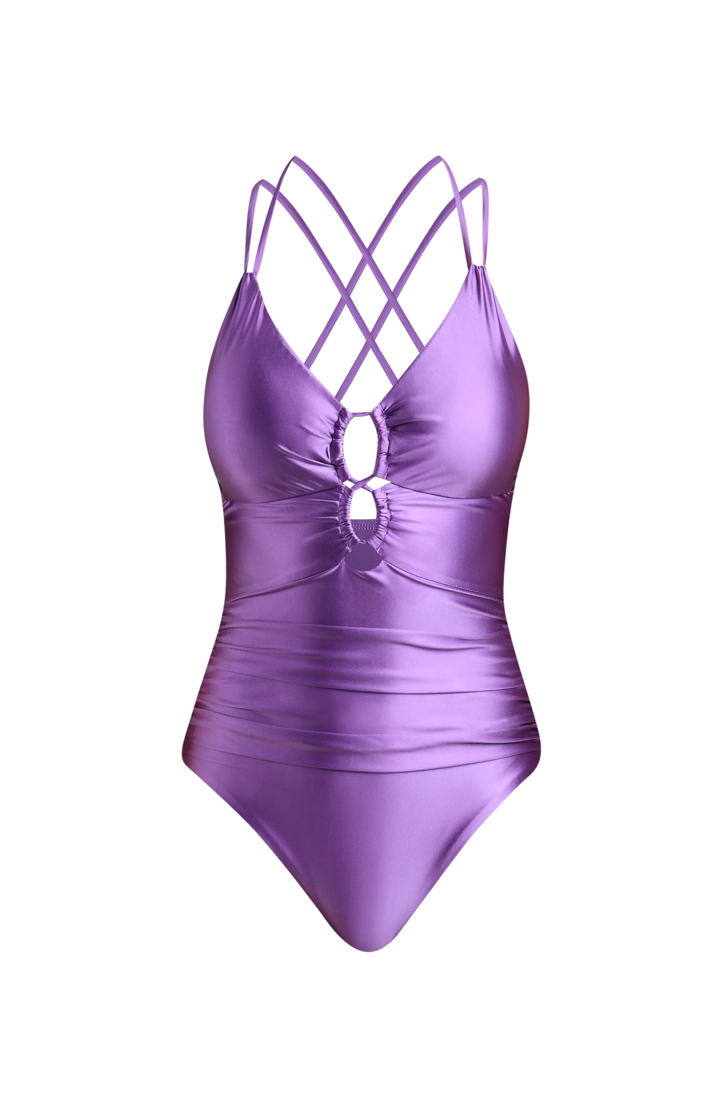 Earth Goddess Underwire Lace Up One Piece - Lavender - Image 5