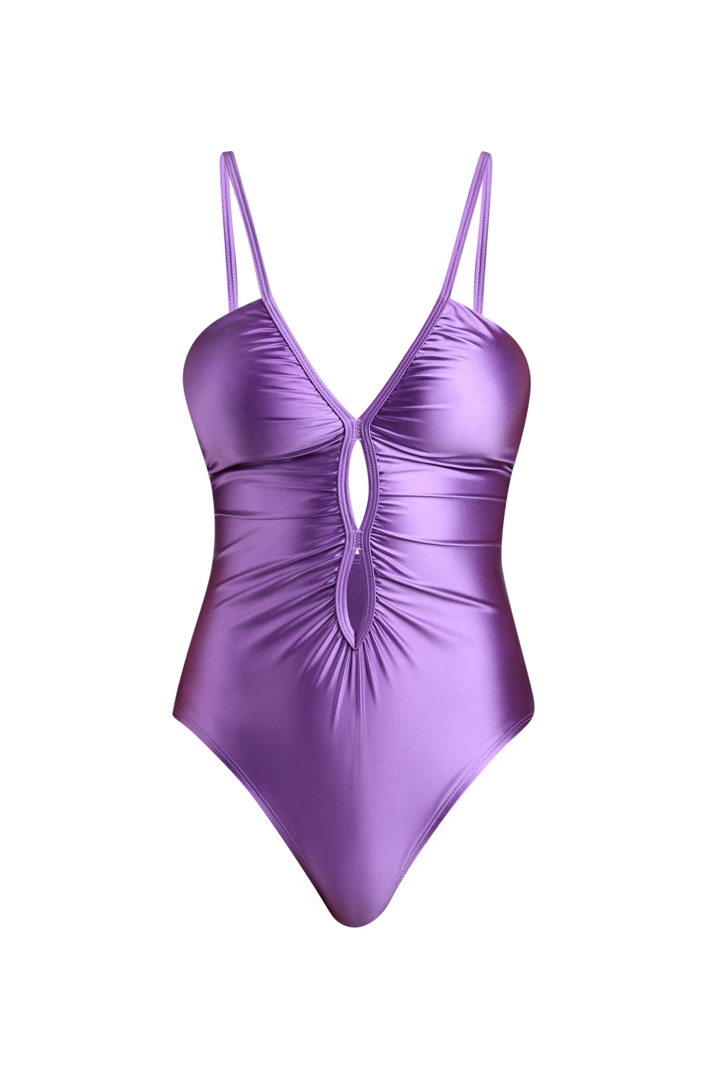 Earth Goddess Plunge Keyhole One Piece - Lavender - Image 3