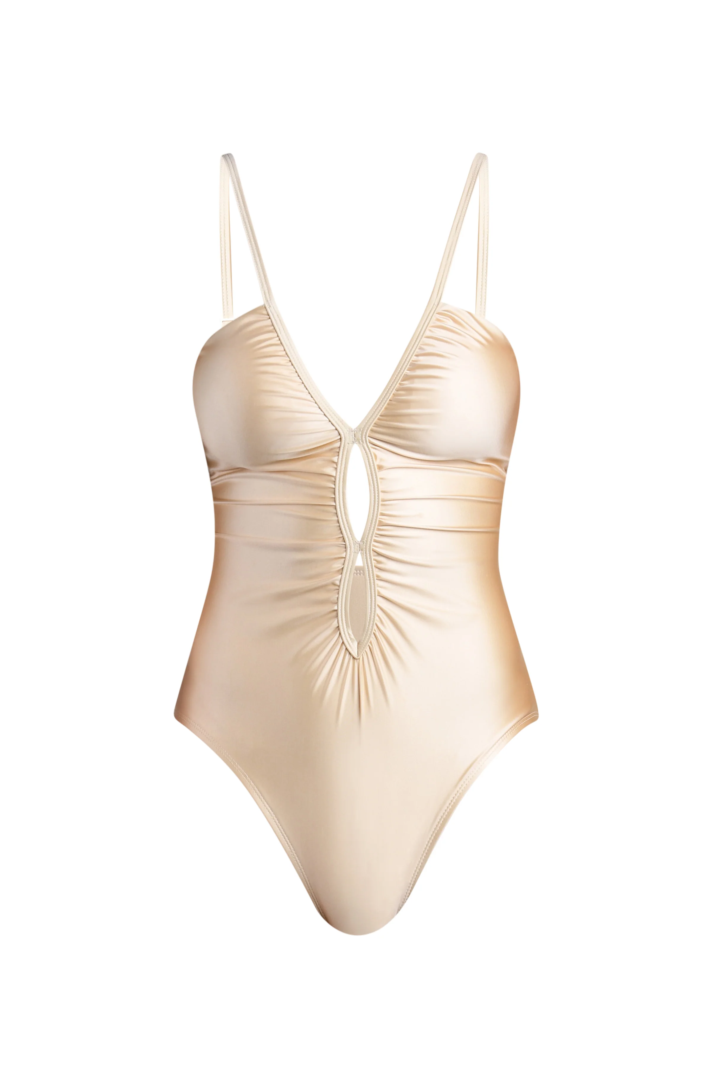 Earth Goddess Plunge Keyhole One Piece - Champagne - Image 4
