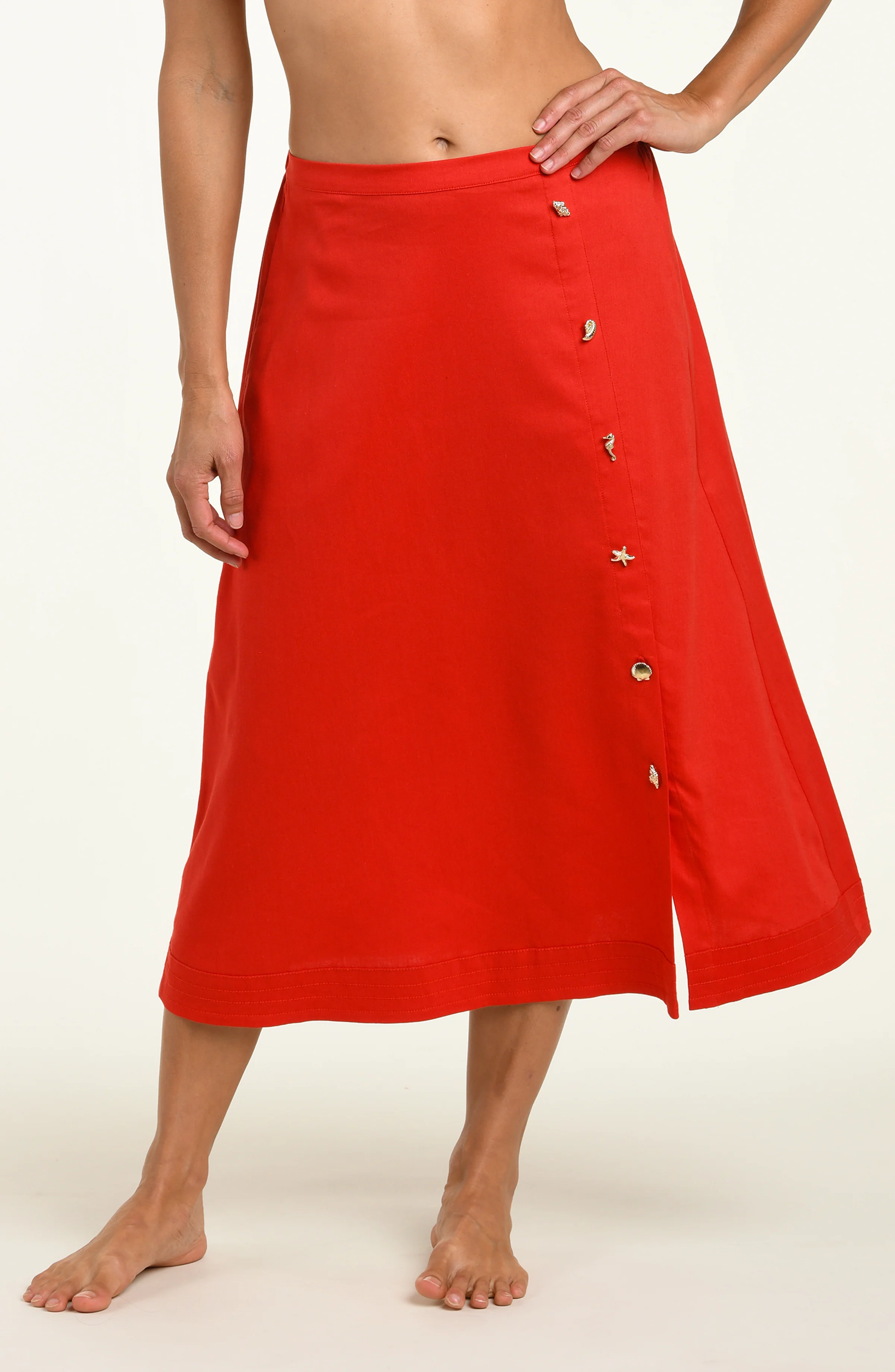 Harbor Breeze Wrap Skirt - Ruby