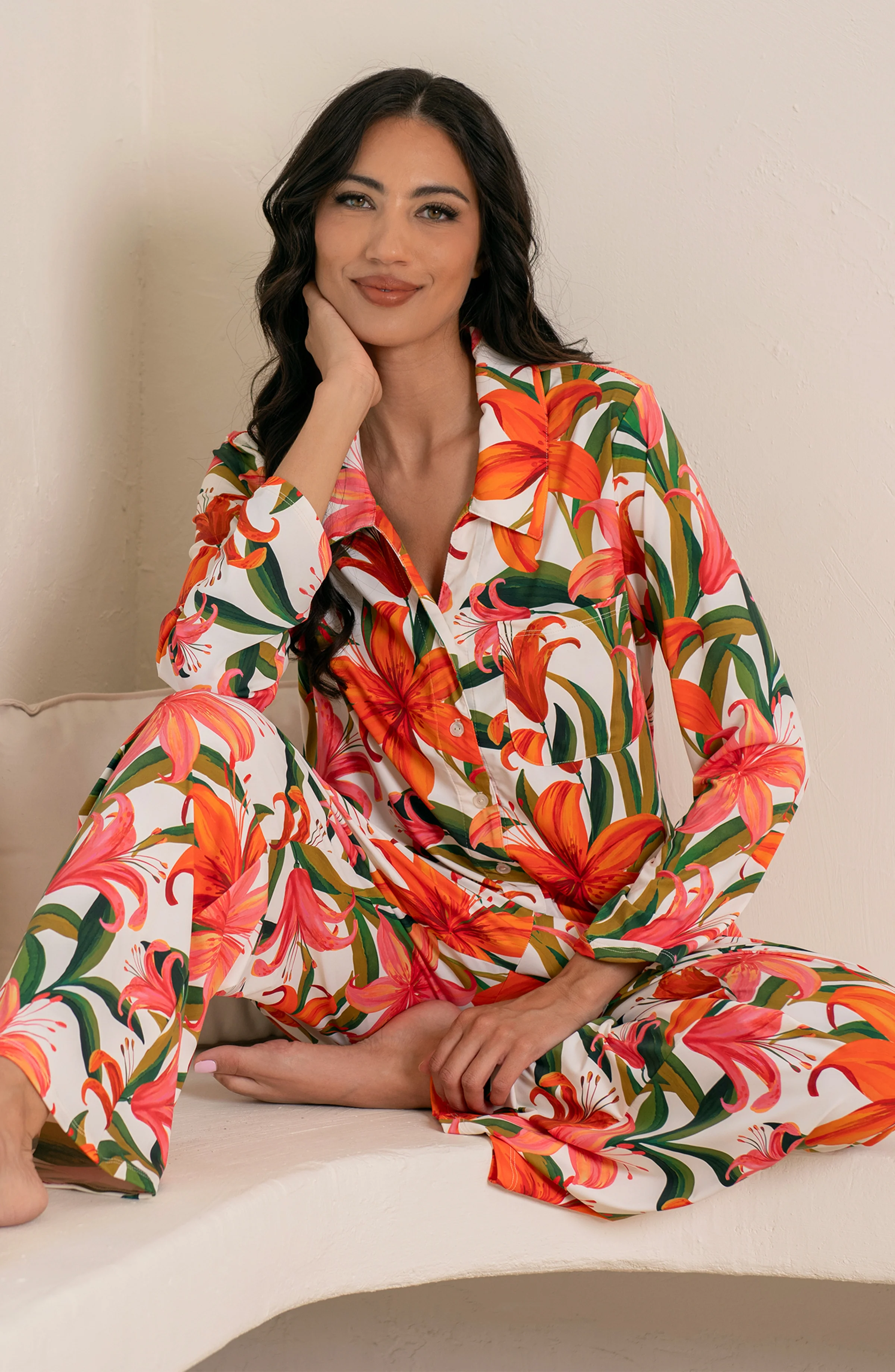 Jungle Blossoms Pant Pajama Set - Multi
