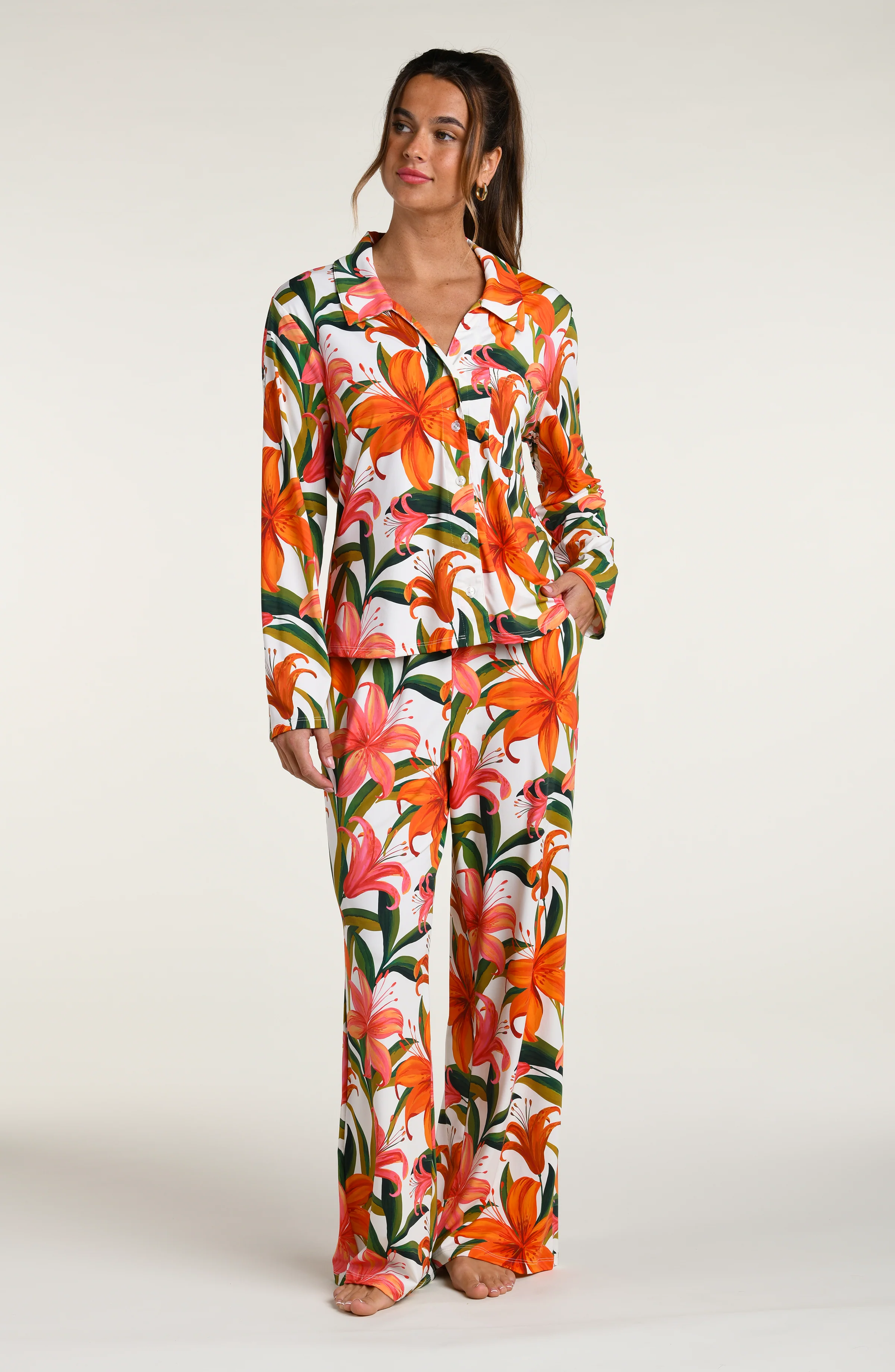 Jungle Blossoms Pant Pajama Set - Multi - Image 2