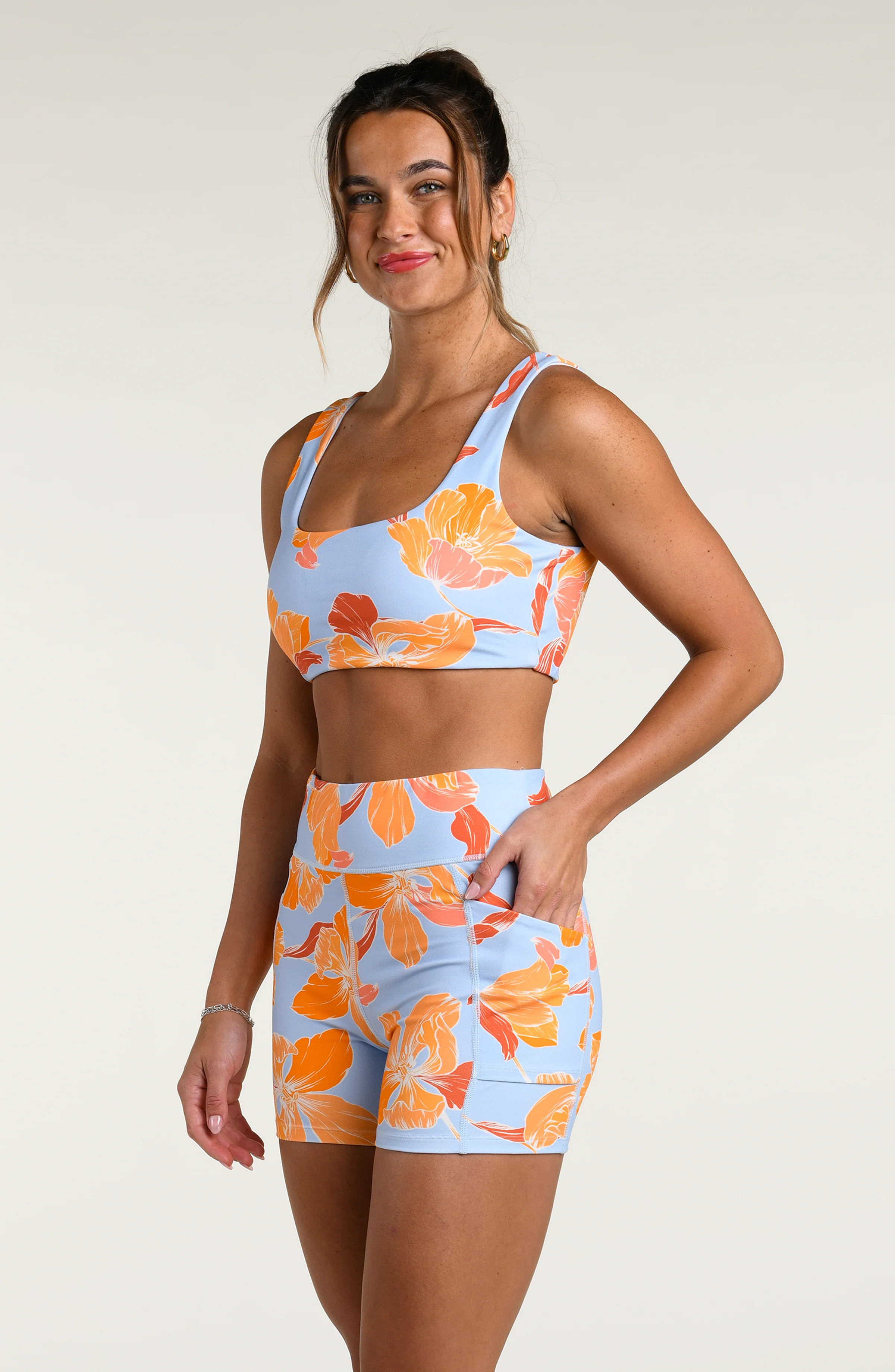 Sport Outline Floral Reversible Sports Bra - Image 5