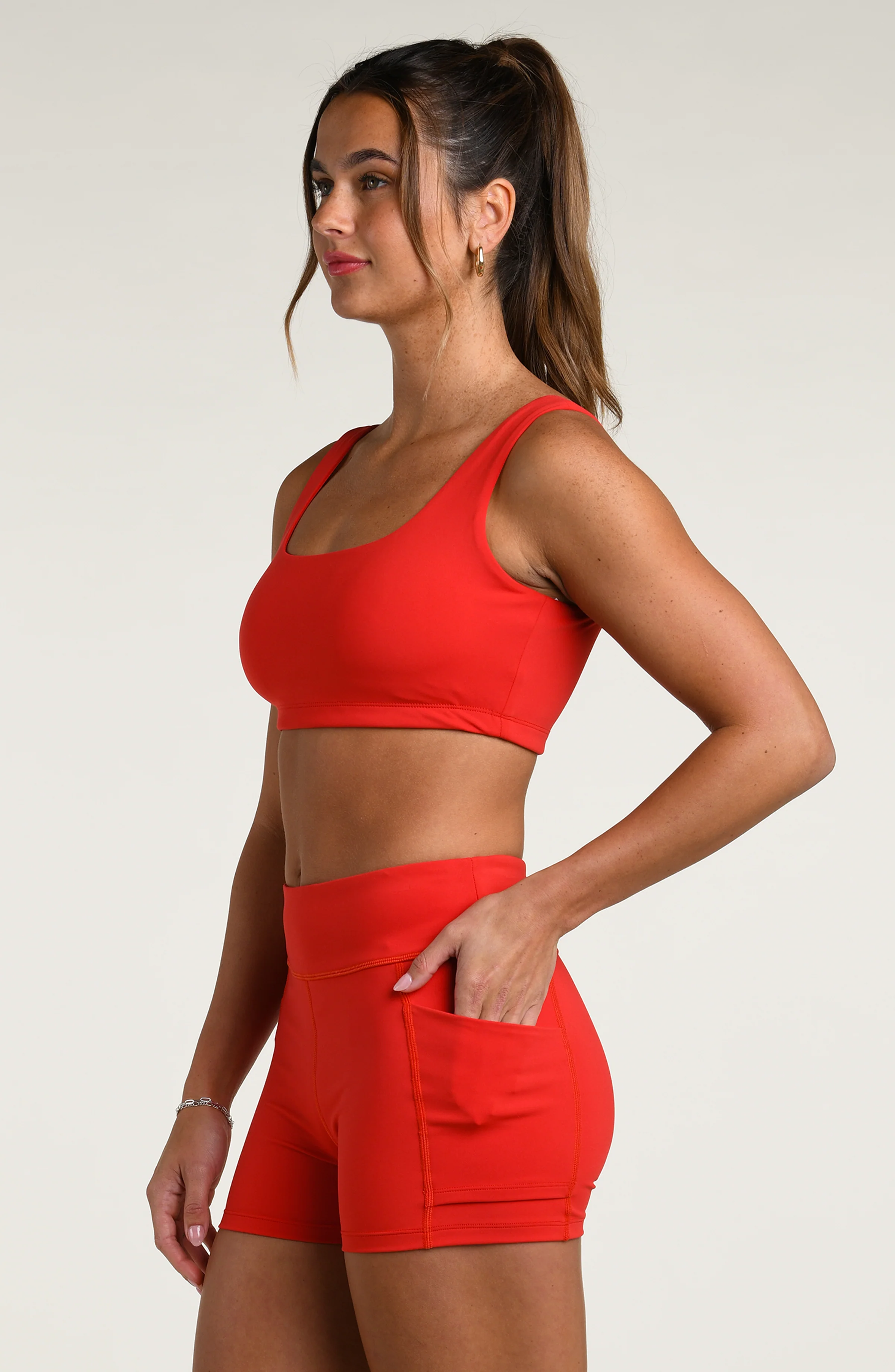 Court Coquette Solid Sports Bra - Ruby - Image 5