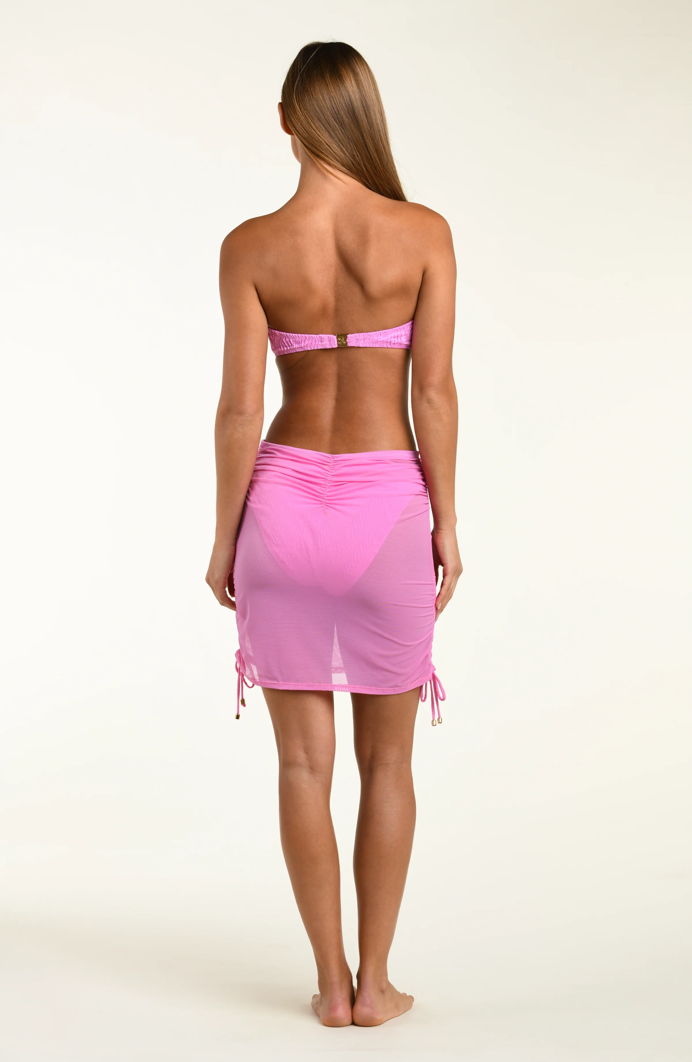 Sunshine 79 Maximal Mesh Covers Short Faux Wrap Skirt - Blush - Image 10