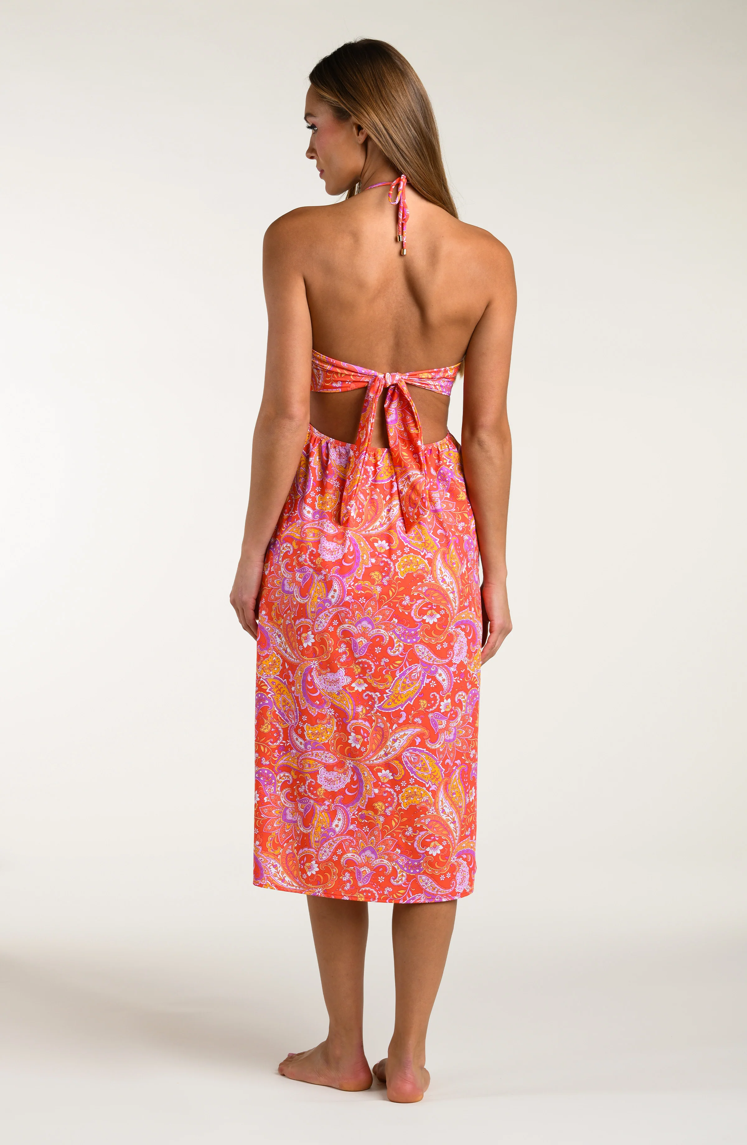 Sunshine 79 Paisley Daze Halter Midi Dress - Image 3