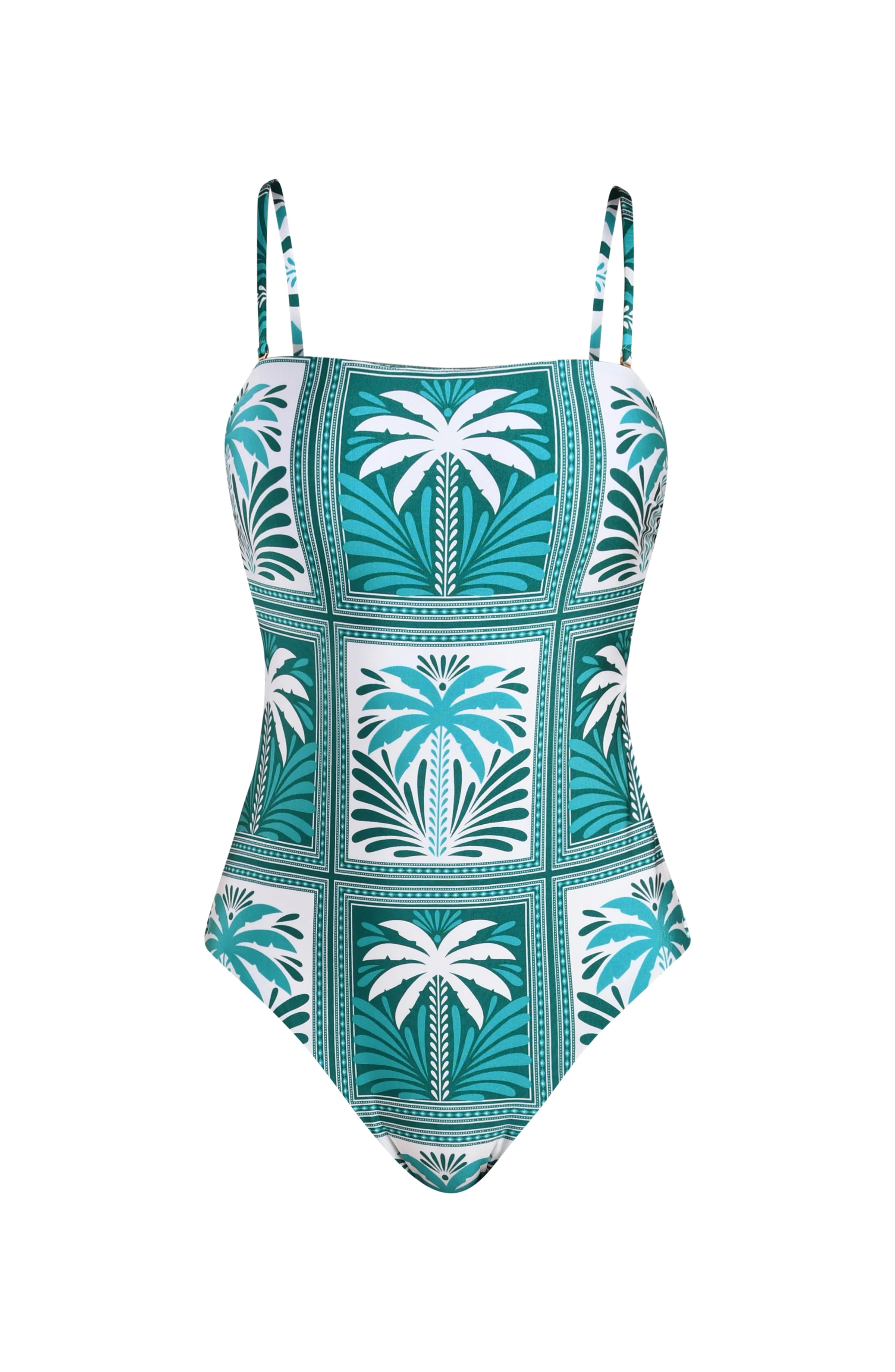 Sunshine 79 Patchwork Palms Bandeau One Piece - Image 5