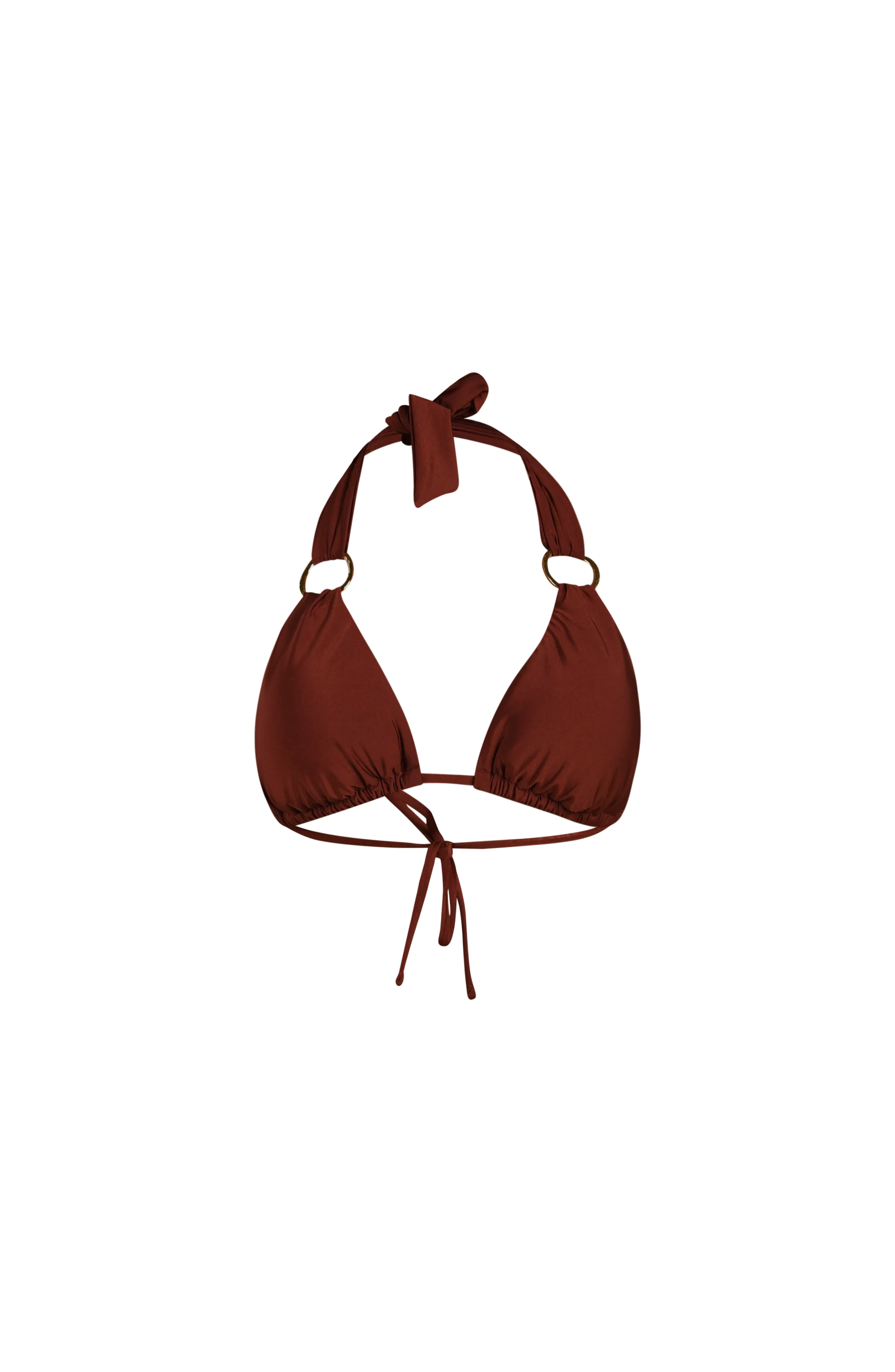 Sunshine 79 Solids Halter Triangle Top - Mahogany - Image 3