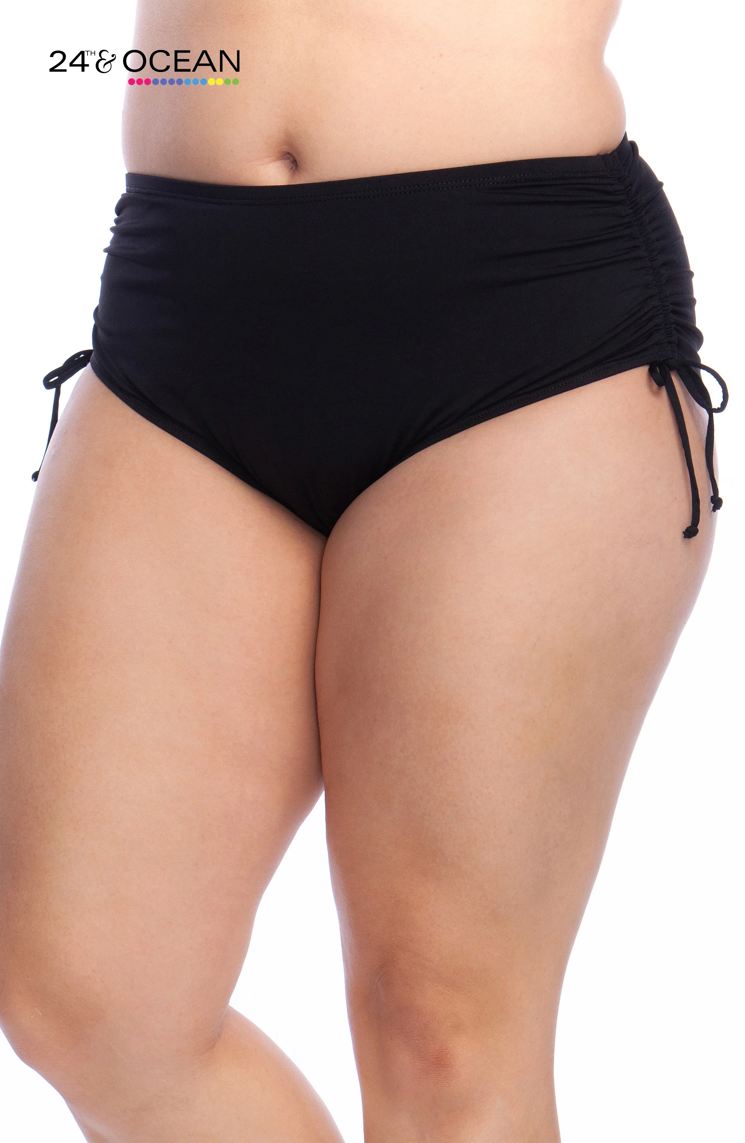 24th & Ocean Solids Mid Waist Adjustable Hipster Bottom - Image 3