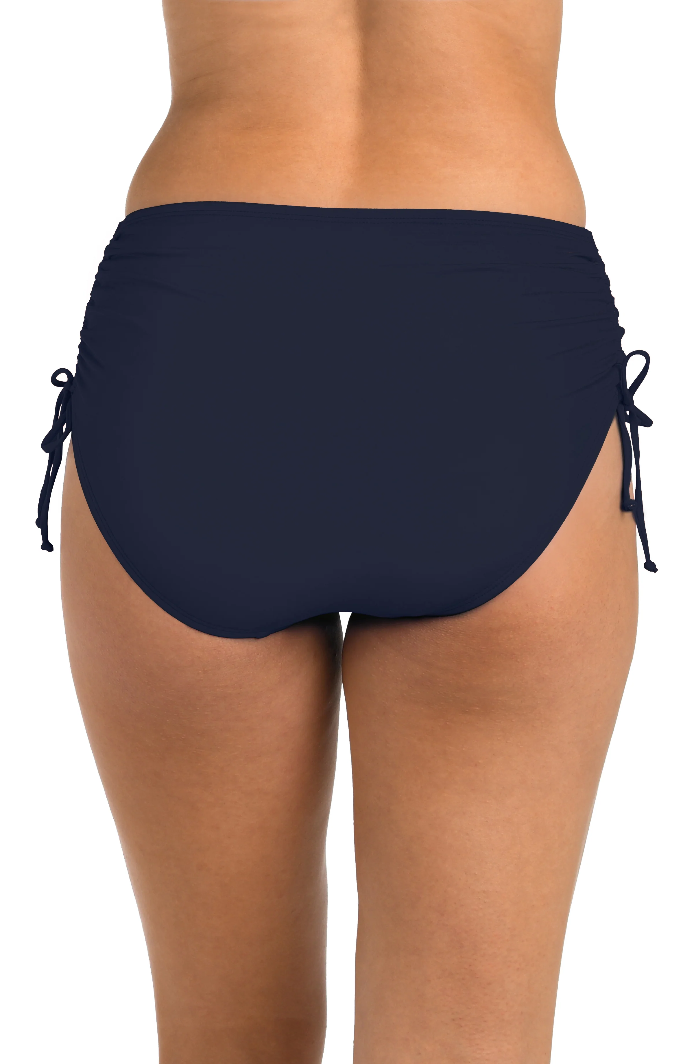 24th & Ocean Solid Mid Waist Side Tie Hipster Bottom - Image 2
